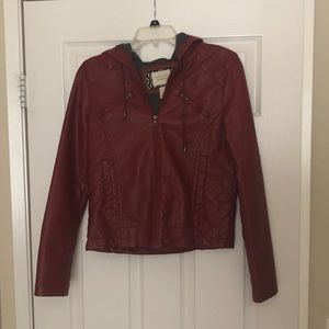 Forever 21 red faux leather jacket